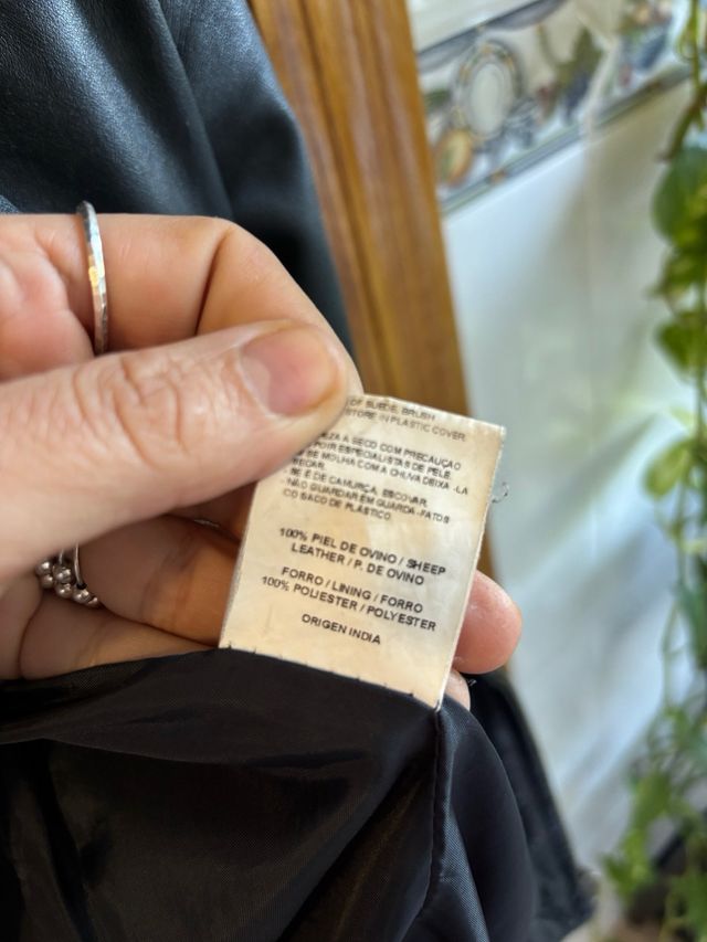 Chaqueta Biker Piel Negra 100%