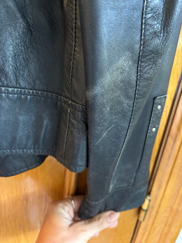 Chaqueta Biker Piel Negra 100%