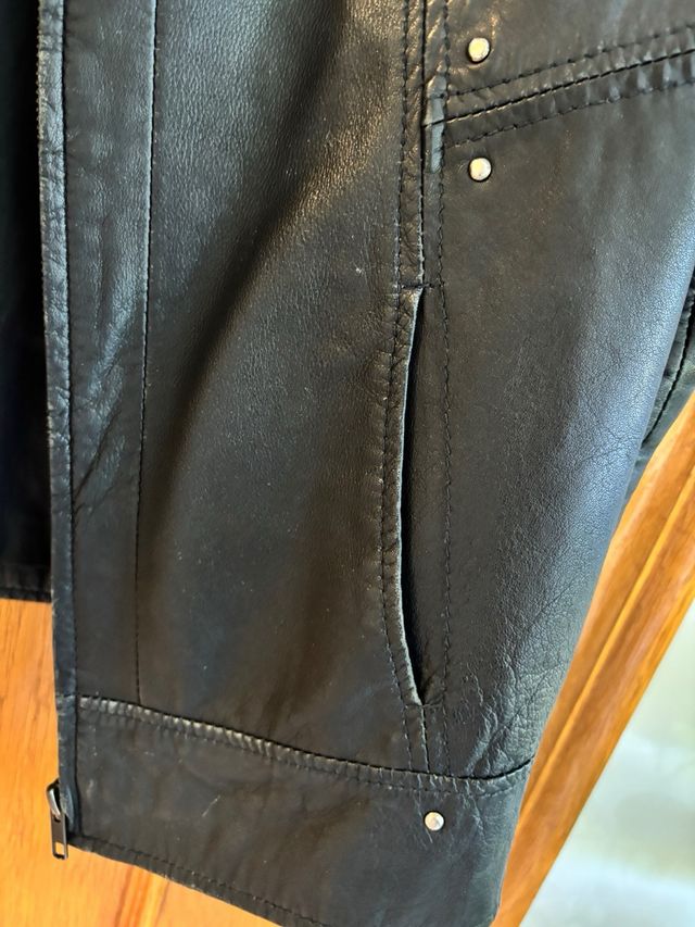 Chaqueta Biker Piel Negra 100%