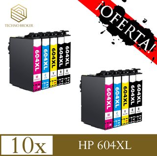 10x HP 604XL Cartuchos Tinta Compatibles