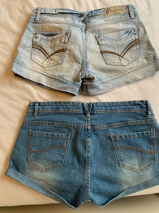 Shorts vaqueros Stradivarius Azul 40 y  negro 38