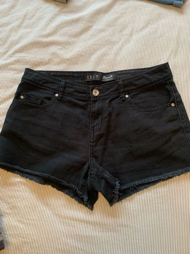 Shorts vaqueros Stradivarius Azul 40 y  negro 38