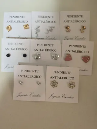 Lote 8 pares pendientes antialérgicos.CON ETIQUETA