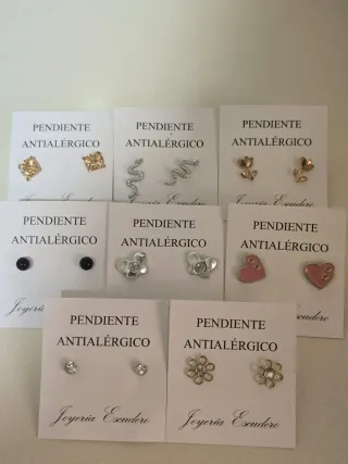 Lote 8 pares pendientes antialérgicos.CON ETIQUETA