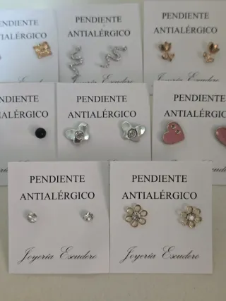 Lote 8 pares pendientes antialérgicos.CON ETIQUETA