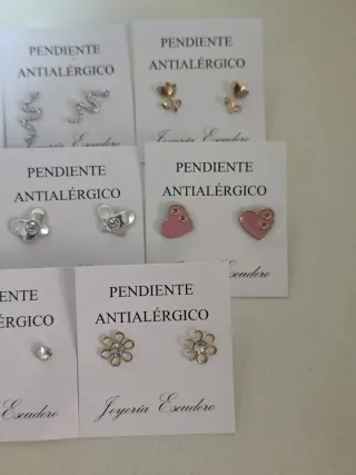 Lote 8 pares pendientes antialérgicos.CON ETIQUETA