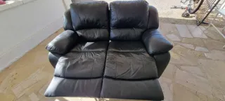 Sofá Polipiel Negro 2 Plazas