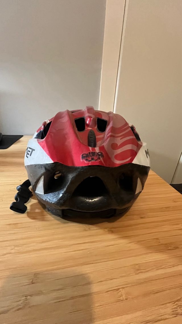 Casco Bicicleta Niño Rojo y Blanco