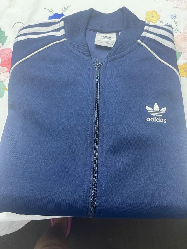 Sudadera Adidas cremallera azul Talla M