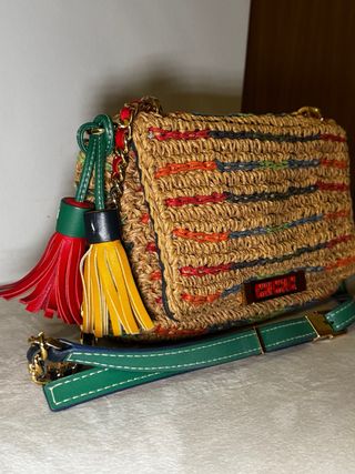 Bolso Carolina Herrera Rafia Multicolor