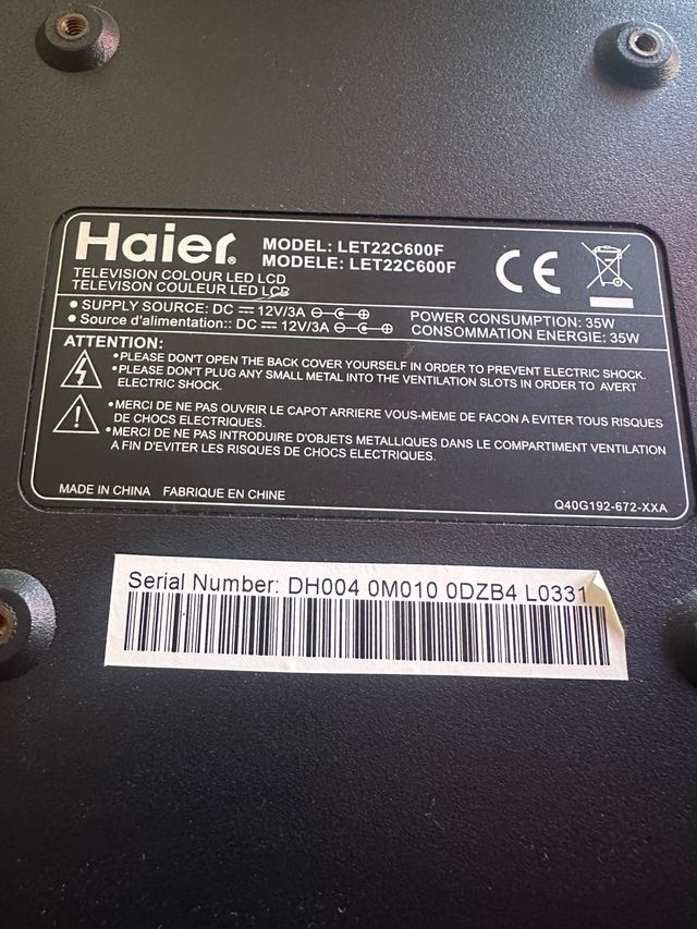 TV Haier 22 Negra