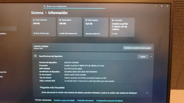 Dell Latitude 5500 i7-8665U 16GB 256GB 15,6