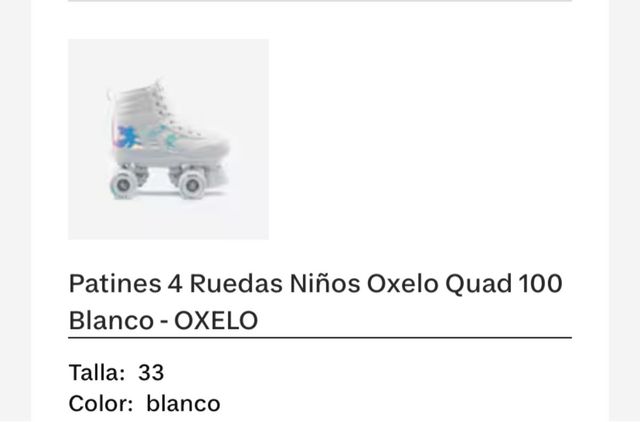 Patines Quad Decathlon Oxelo Talla 33