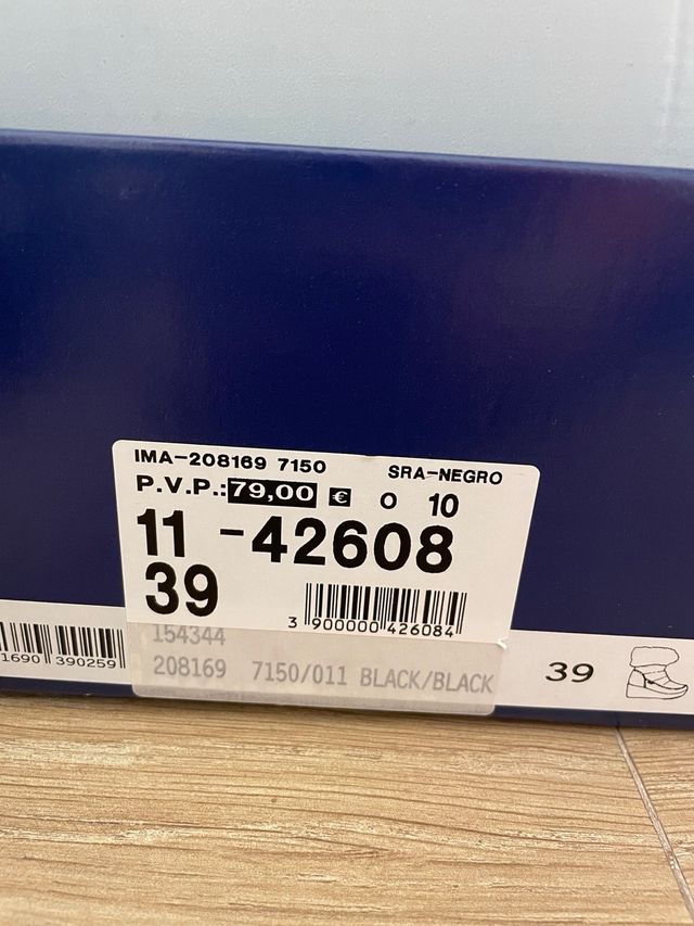 Botas impermeables plataforma negras talla 38