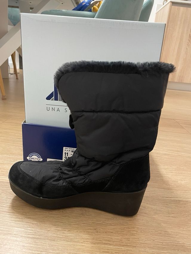 Botas impermeables plataforma negras talla 38