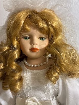 Muñeca Porcelana Novia 44cm