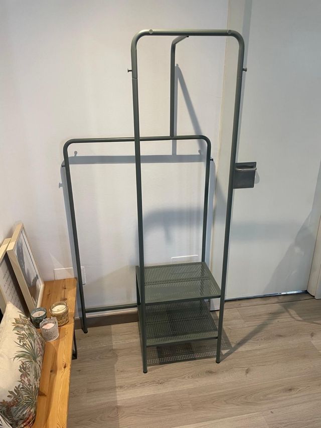 Perchero Metálico Ikea Gris/Verde