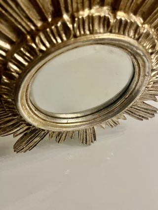 Specchio antico a raggiera oro/argento
