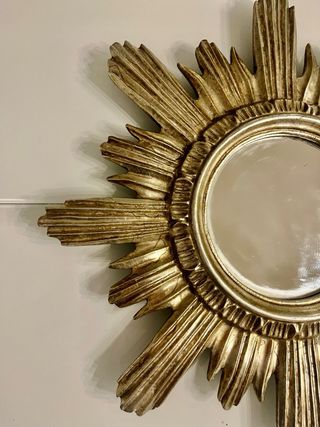 Specchio antico a raggiera oro/argento