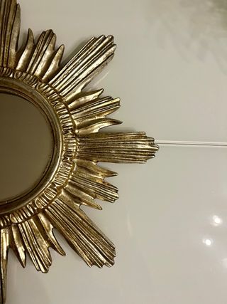 Specchio antico a raggiera oro/argento