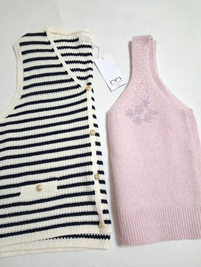 Chaleco Muker Punto Rayas Talla XL