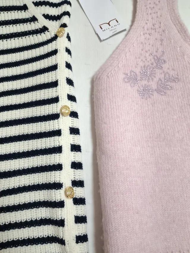 Chaleco Muker Punto Rayas Talla XL