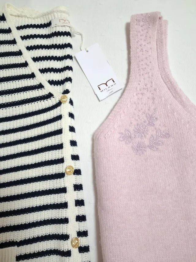 Chaleco Muker Punto Rayas Talla XL