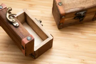 Lote 3 cofres madera vintage metal