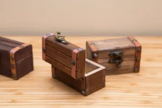 Lote 3 cofres madera vintage metal