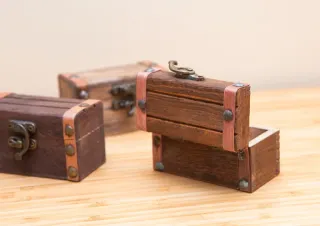 Lote 3 cofres madera vintage metal