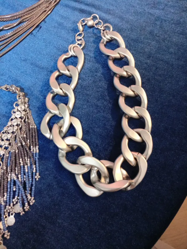 Collar de eslabones plateado