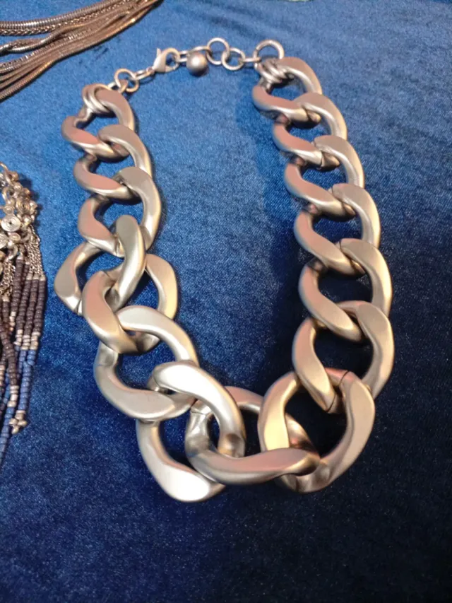 Collar de eslabones plateado