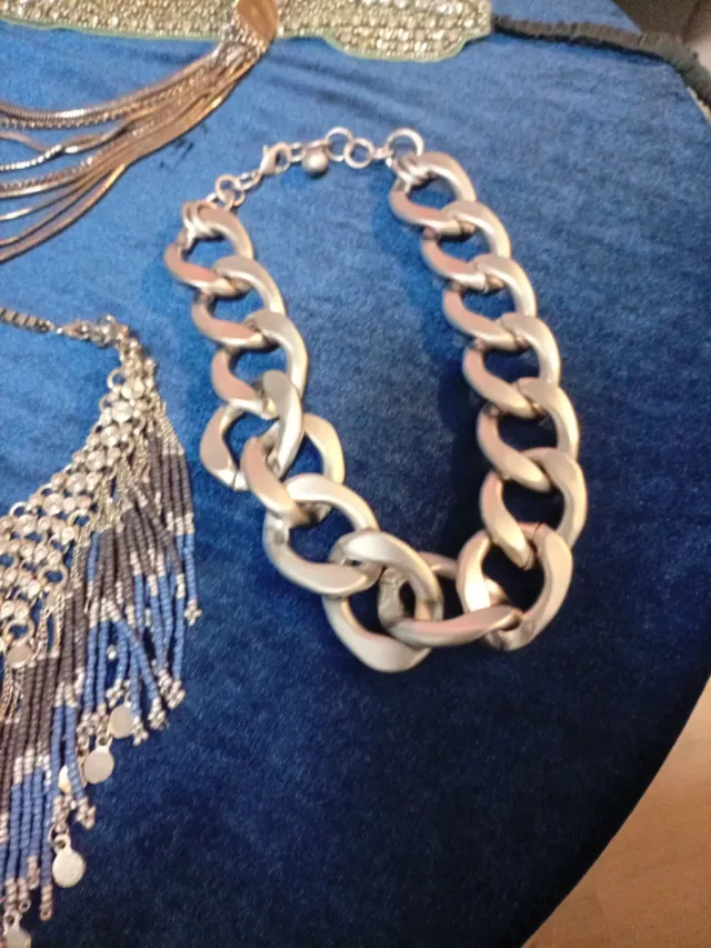 Collar de eslabones plateado