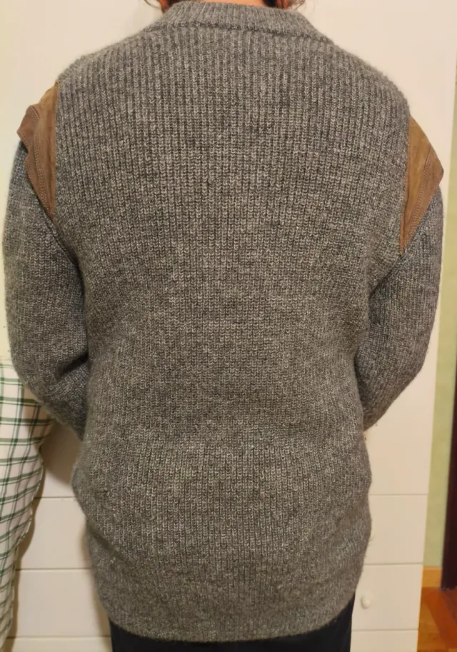 Cardigan uomo lana grigio marrone