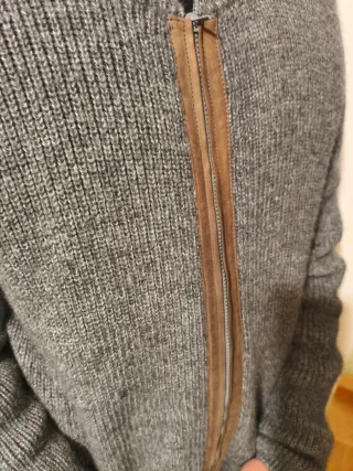 Cardigan uomo lana grigio marrone