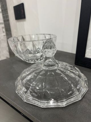 Porta caramelle in vetro decorato