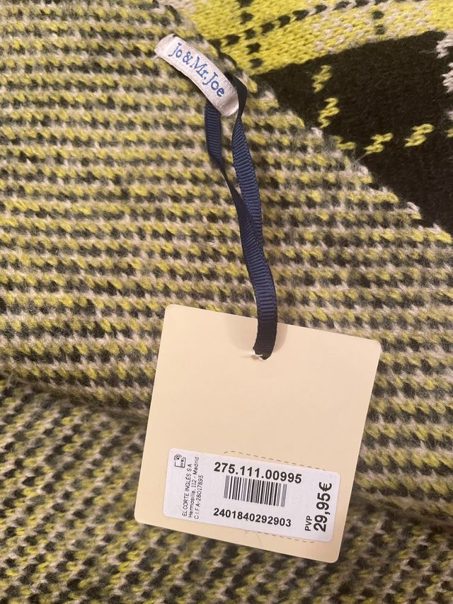 Bufanda lana reversible “Jo & Mr Joe” cuadros