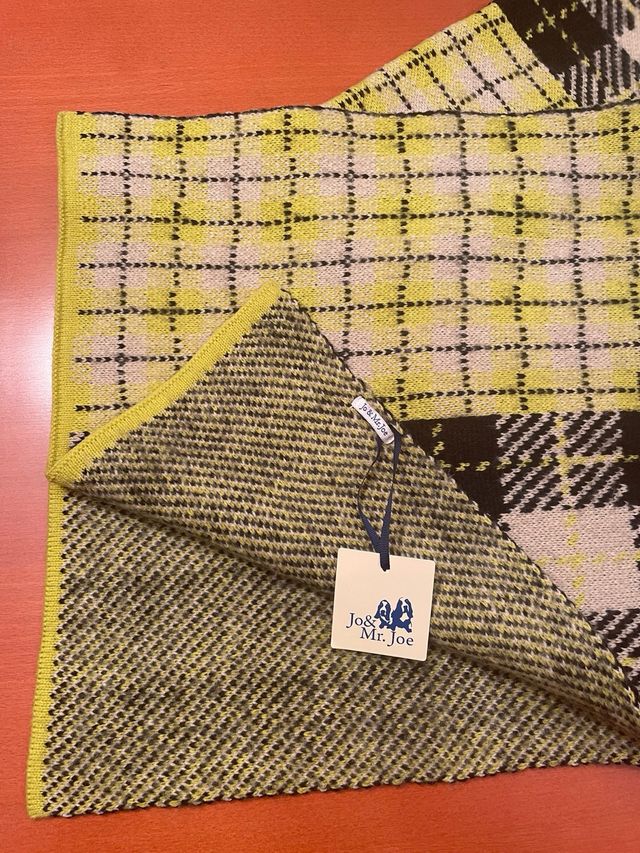 Bufanda lana reversible “Jo & Mr Joe” cuadros