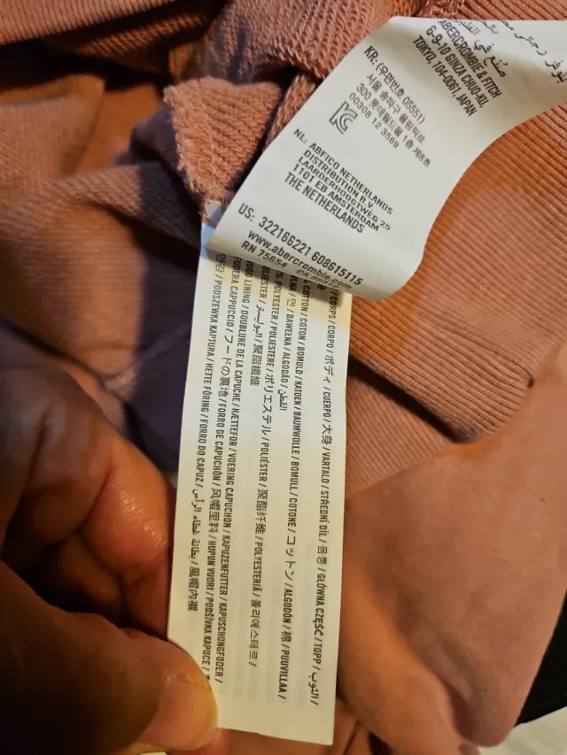 Sudadera Hollister Rosa Palo con Capucha Talla xs