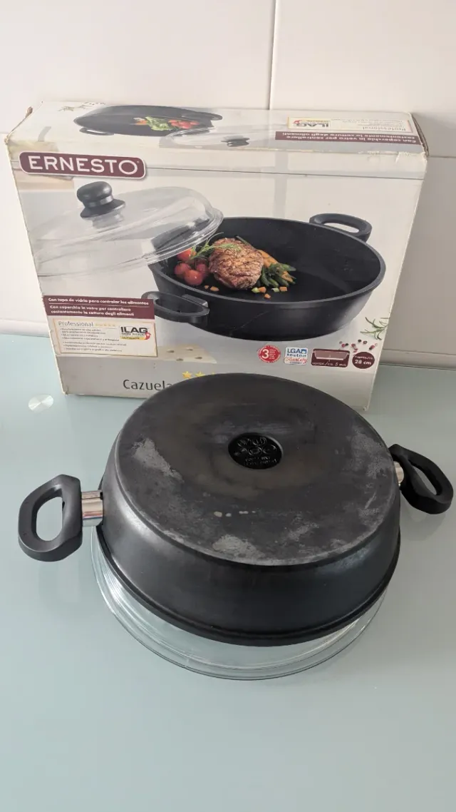 Olla Ernesto con tapa de cristal 28 cm