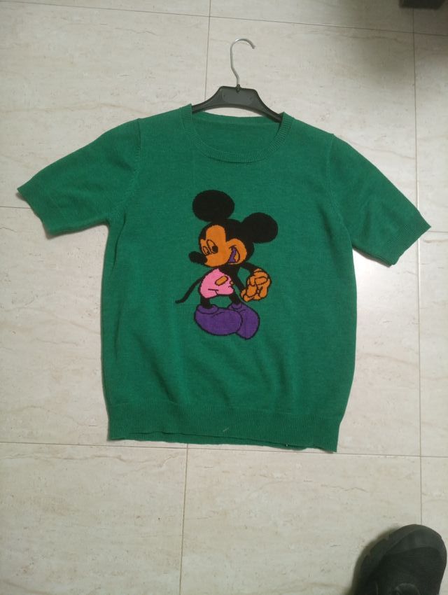 Jersey Mickey Mouse verde manga corta
