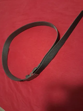 Cinturón negro con hebilla metálica