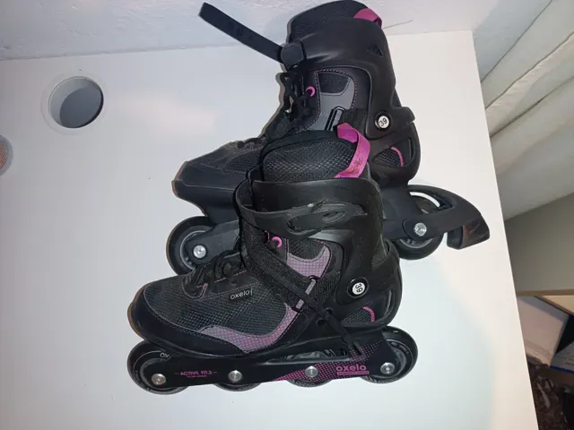 Patines Oxelo Talla 39 Negros y Rosas