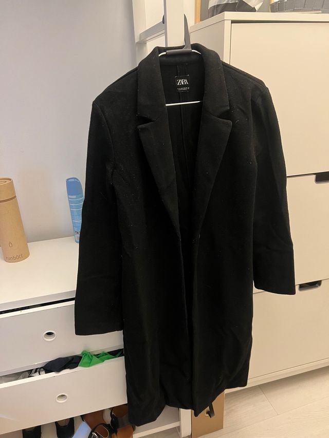 Abrigo Zara Negro Talla S Mujer