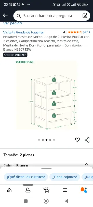 Mesitas de noche blancas con detalles dorados