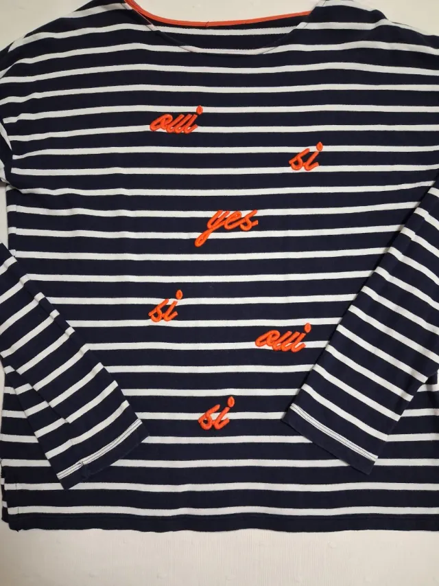 Sudadera T M Rayas Azul y Blanco