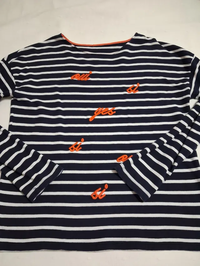 Sudadera T M Rayas Azul y Blanco