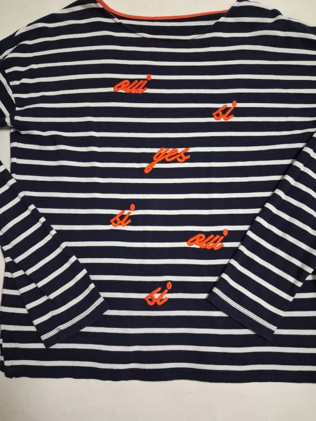 Sudadera T M Rayas Azul y Blanco