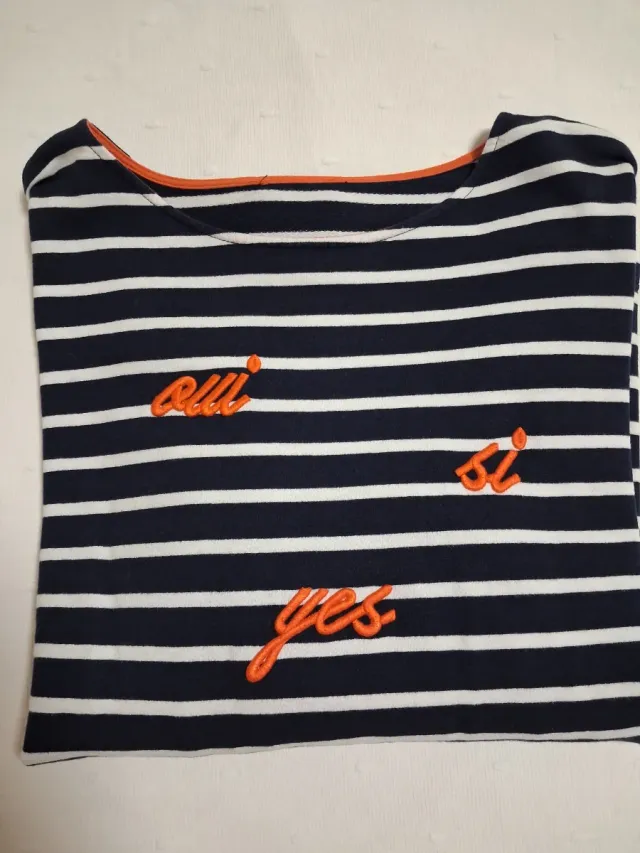 Sudadera T M Rayas Azul y Blanco