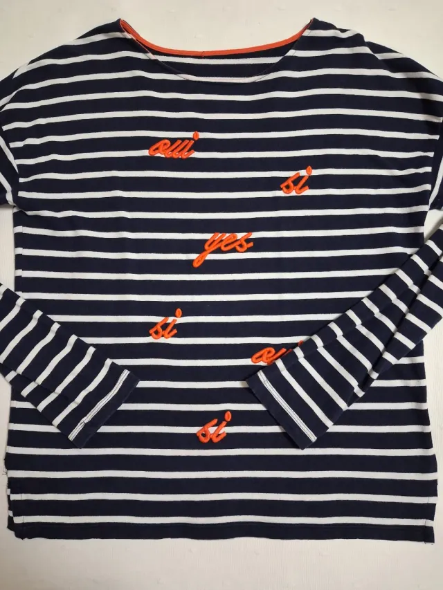 Sudadera T M Rayas Azul y Blanco